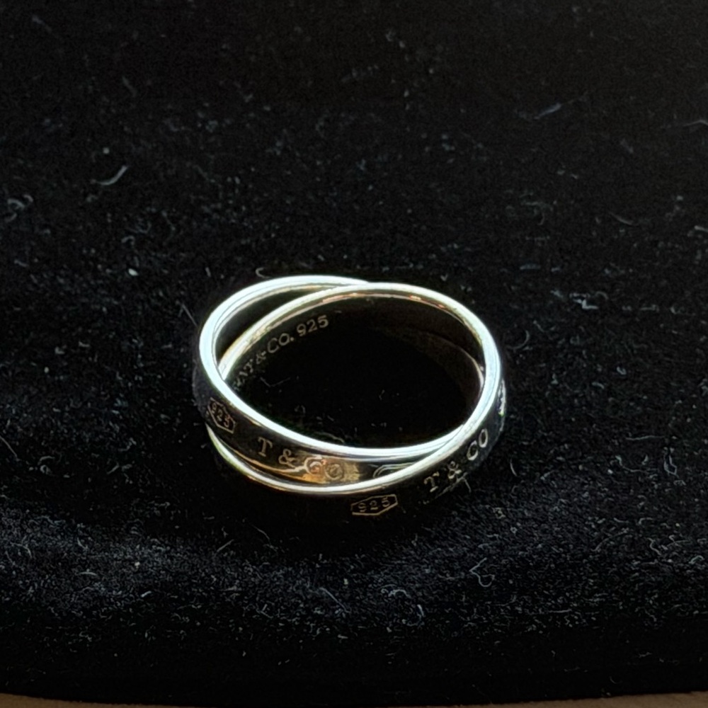 Sterling Silver Interlocking Tiffany & Co Ring